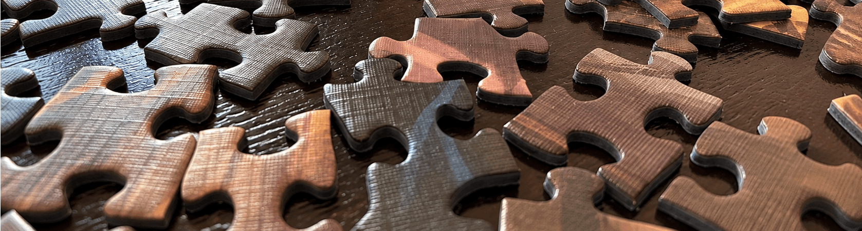 Wooden puzzle pieces